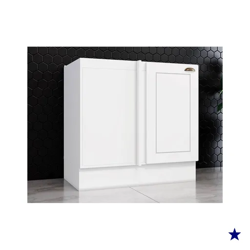 Módulo Cozinha Henn Americana Balcão Canto Reto  c/ 1 Porta s/ Tampo Branco
