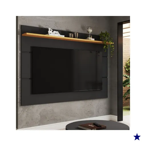 Painel para TV Até 70 Polegadas Bristol 1 Prateleira Black/Freijo