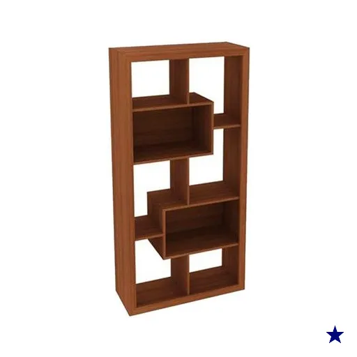 Estante Livreiro Casal E1712 c/ 2 Nichos Amêndoa - Tecno Mobili