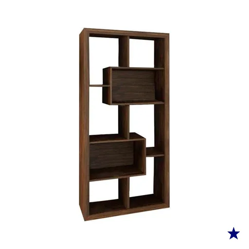 Estante Livreiro Casal E1712 c/ 2 Nichos Nogal - Tecno Mobili