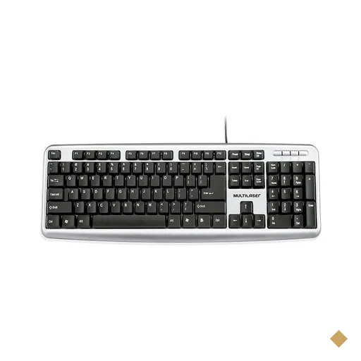 Teclado Multi Standart Preto/Prata USB, TC067
