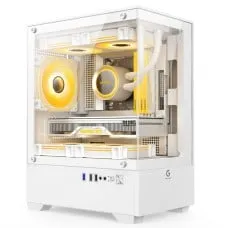 Gabinete Gamer BRX R31W, Mid Tower, Vidro, mATX, Com 3 Fans, Branco