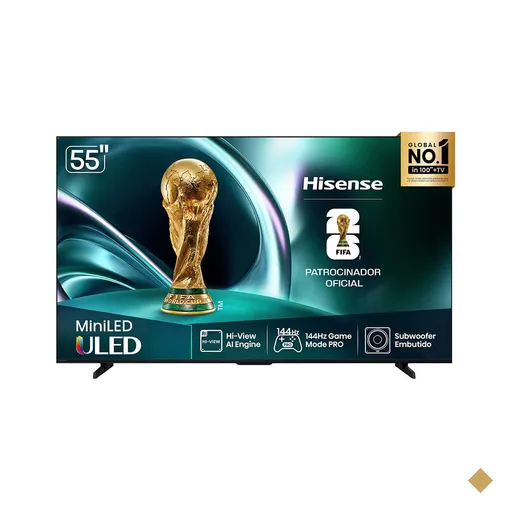 Smart TV Hisense MiniLED 4K 55" Polegadas com Processador AI, Filmmaker Mode…
