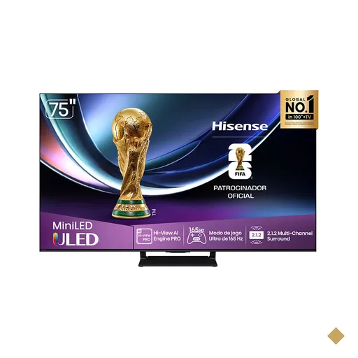 Smart TV Hisense MiniLED 4K 75" Polegadas com Dolby Vision, HDR+ Gaming, Alexa…