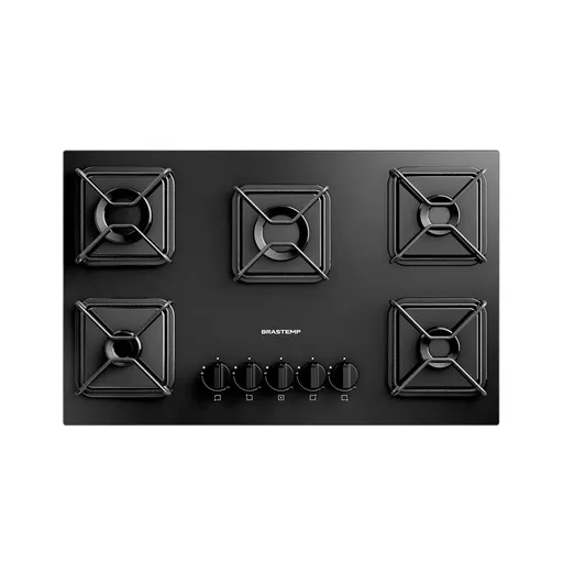 Cooktop a Gás Brastemp em Vidro Temperado com 05 Bocas e Chama Simmer Preto -…