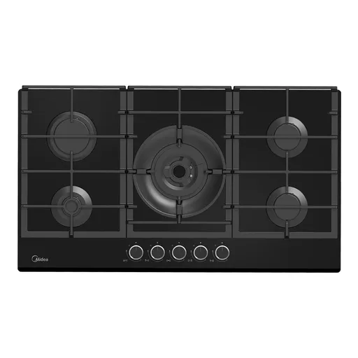 Cooktop a Gás Midea Volcano em Vidro com 05 Bocas Preto
