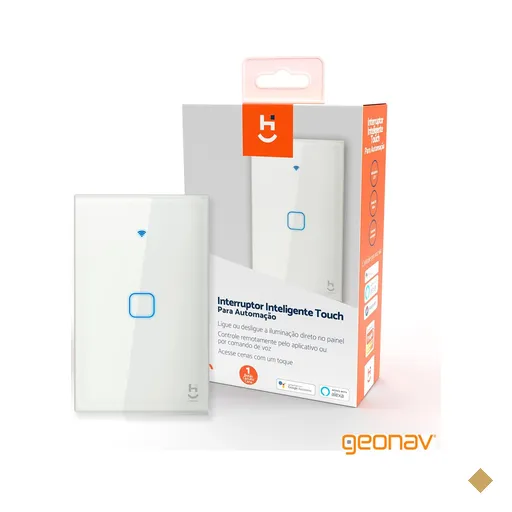 Interruptor Inteligente Touch para Automação com 01 Botão Wi-Fi Compatível…