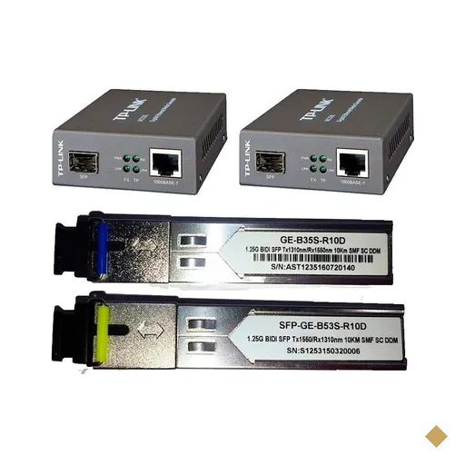 Kit Fibra Ótica Conversor Mc220l Gbic 10km Monomodo 1 Fo Sc