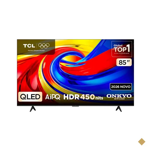 Smart TV 4K TCL Advanced QLED 85” com Processador AIPQ, Dolby Vision, 60 Hz e…