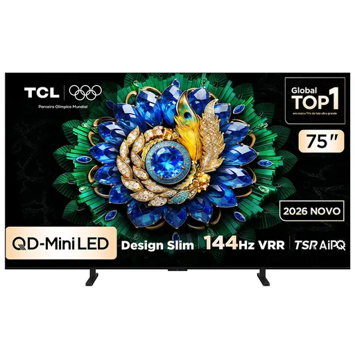 Smart TV 4K TCL Premium QD-Mini LED 75” Polegadas com Google TV, 144Hz, Dolby…