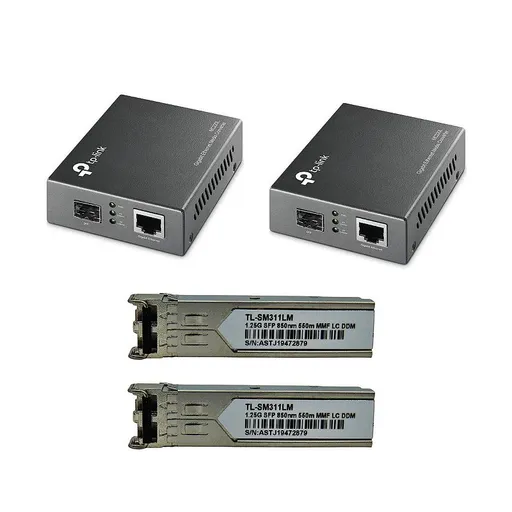 KIT CONVERSOR FIBRA ÓPTICA WDM 1000 MC220L + Modulo gbic SM311LM multimodo LC