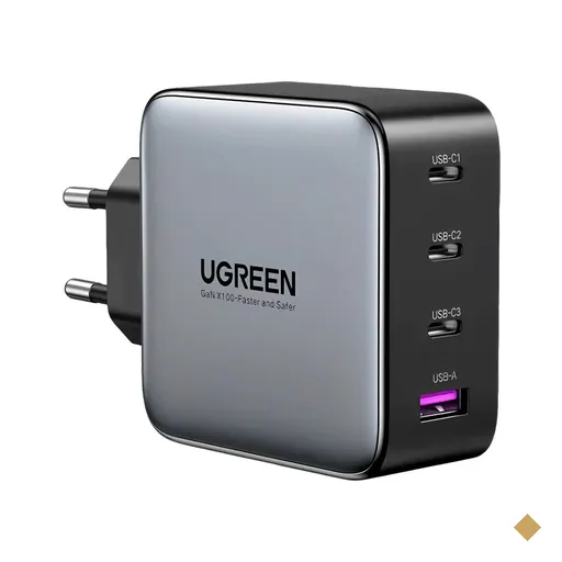 Carregador Ugreen GAN X 100W com 3 portas USB-C e 1 porta USB-A - 40747