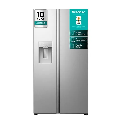 Refrigerador Side By Side Hisense de 02 Portas Frost Free com 528 Litros…