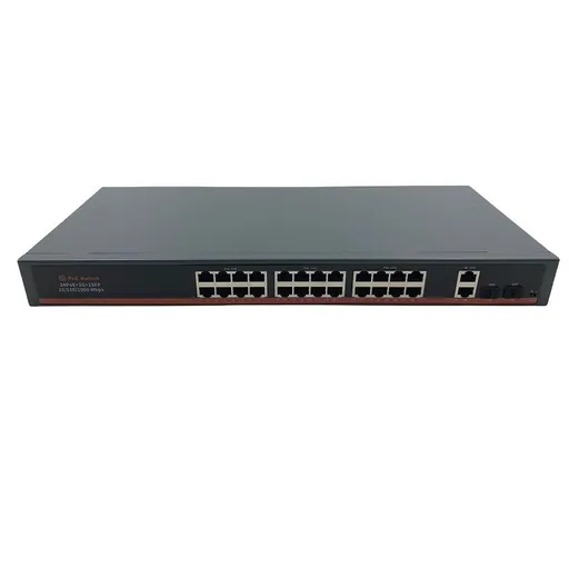 Switch 24 portas POE Gigabit + 2 SFP Hisource G2422GB