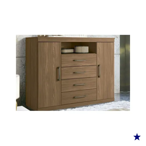 Cômoda de Quarto Master c/ 2 Portas 1 Nicho e 4 Gavetas Jatoba/Atacama -…