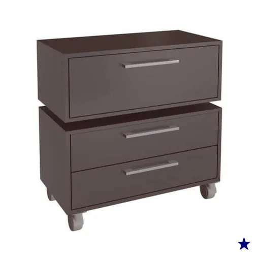 Gabinete Suspenso 80cm Alice Grafite com Balcão e 2 Gavetas Com 1 Basculante…