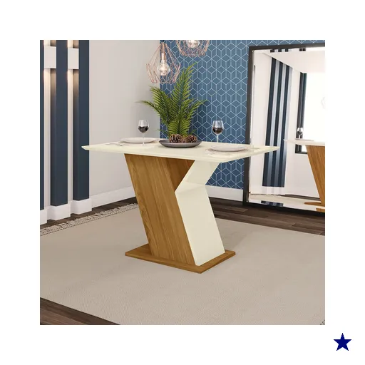 Mesa de Jantar com Tampo em MDF 120cm Kesha Casa 812