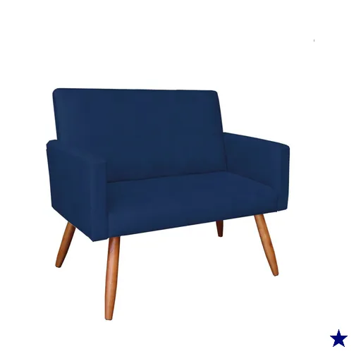 Namoradeira Nina Suede Azul Marinho Pés Palito Castanho - Pallazio