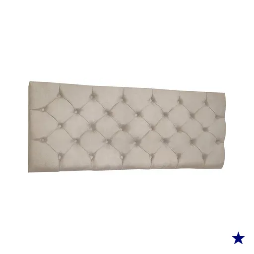 Cabeceira Painel Capitonê Queen 1,60m Jade Suede Bege - Pallazio