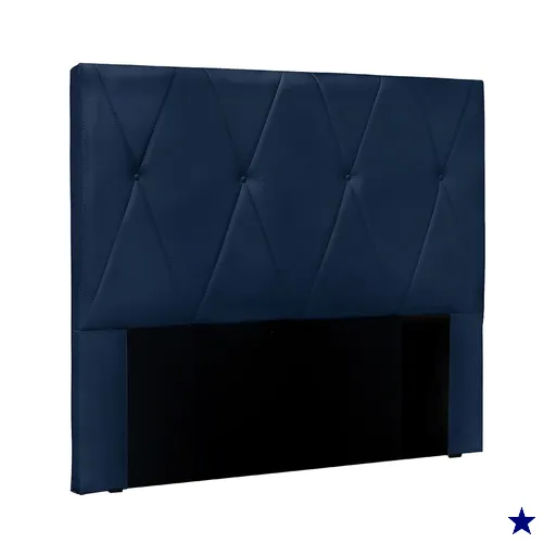 Cabeceira Solteiro 0,90m Ávila Suede Azul Marinho - Pallazio