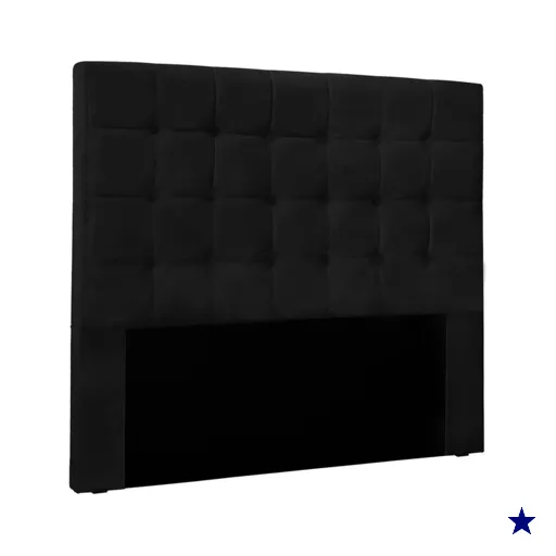 Cabeceira Solteiro 0,90m Santiago Suede Preto - Pallazio