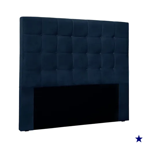 Cabeceira Solteiro 0,90m Santiago Suede Azul Marinho - Pallazio