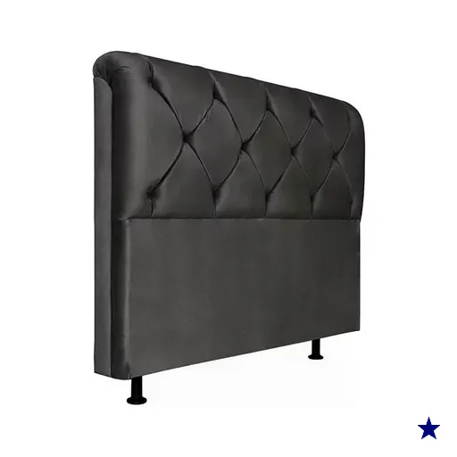 Cabeceira Casal 140cm Barbara Suede Preto ID Milani Store