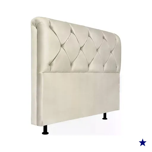 Cabeceira Casal 140cm Barbara Suede Marfim ID Milani Store