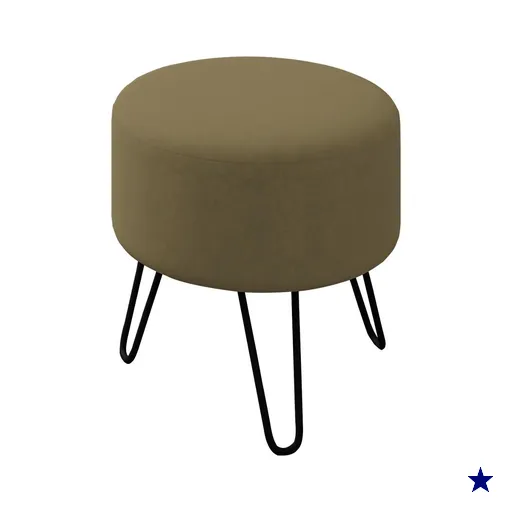 Puff Puf Para Sala Pes Metal Small Veludo SL 945 Peer