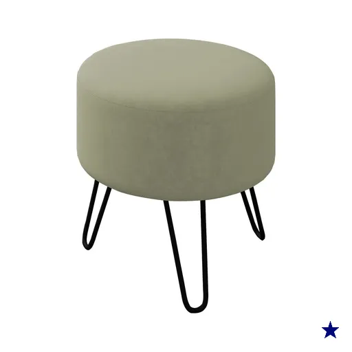 Puff Puf Para Sala Pes Metal Small Veludo SL 940 Peer