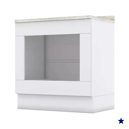 Balcao Forno Embutir Tampo Cooktop 80 cm Americana Branco Calcare Henn