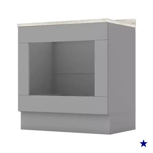 Balcao Forno Embutir Tampo Cooktop 80 cm Americana Cinza Calcare Henn