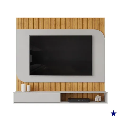 Painel Para Tv 65 Pol 1 Porta 150 cm Tom Cedro Bali Dj Moveis