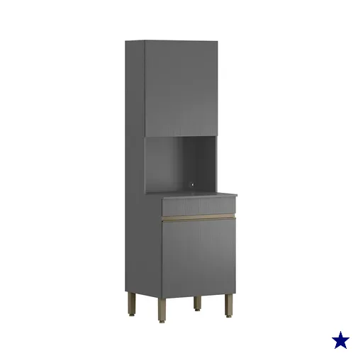 Paneleiro Microondas 2 Portas 193x60 cm Line Gris KTP