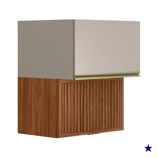 Armario Aereo Basculante Ripado 2P 60 cm MDF Proenca Nogueira Nude Prime…