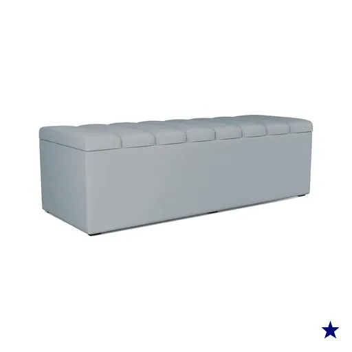 Recamier Calcadeira Bau 160 cm Dalia Suede Cinza Artte