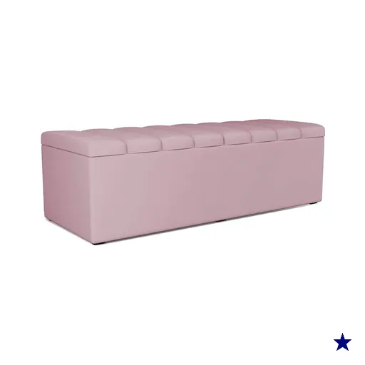 Recamier Calcadeira Bau 160 cm Dalia Suede Rose Artte