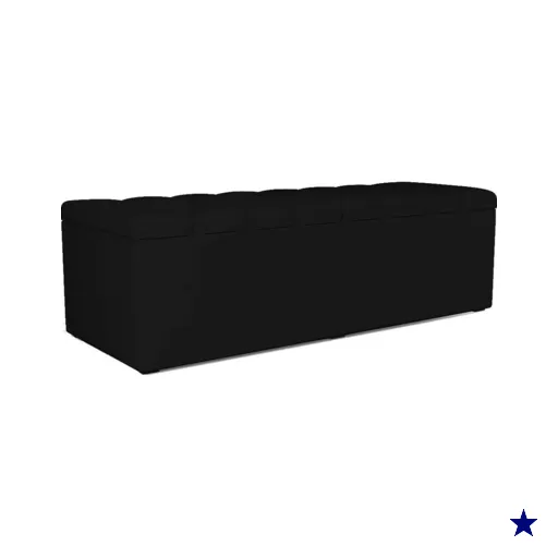 Recamier Calcadeira Bau 160 cm Dalia Suede Preto Artte