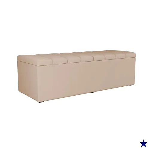 Recamier Calcadeira Bau 160 cm Dalia Suede Bege Artte