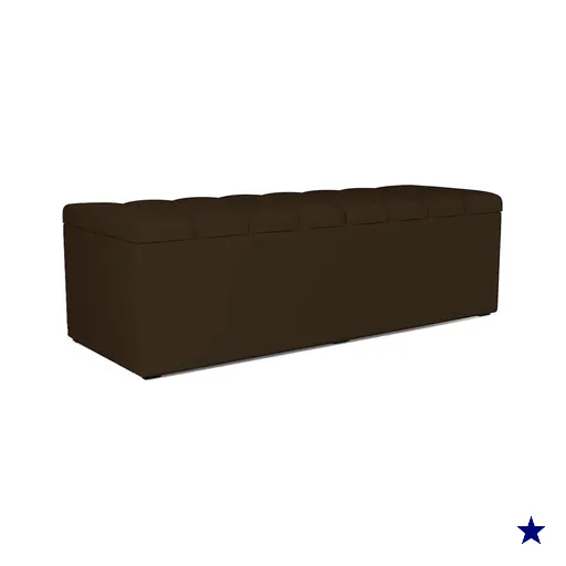 Recamier Calcadeira Bau 160 cm Dalia Suede Marrom Artte