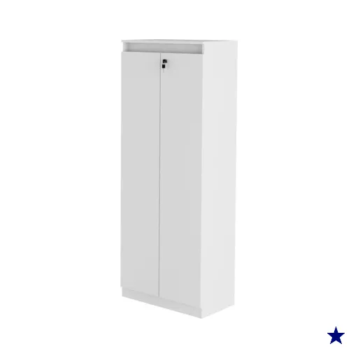 Armario Multiuso 2 Portas Com Chave 160X60 cm AM3110 Branco Tecno Mobili