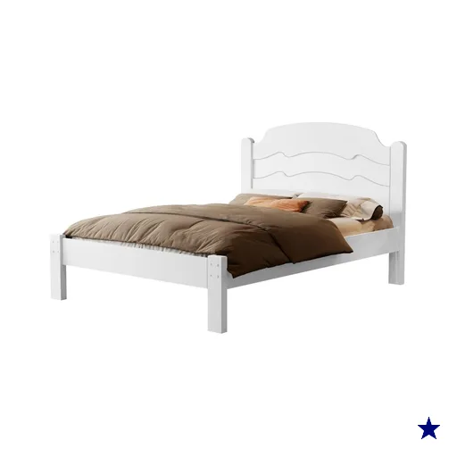 Cama Casal Flex MDF 195X144 cm Iris Branco Decmade