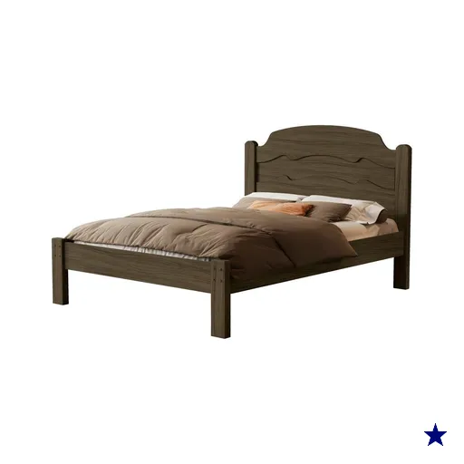 Cama Casal Flex MDF 195X144 cm Iris Castanho Decmade