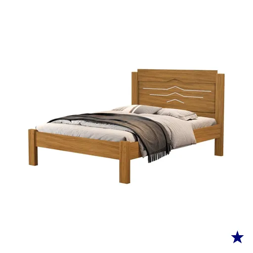Cama Casal MDF 195X144 cm Sofia Nature Off Decmade