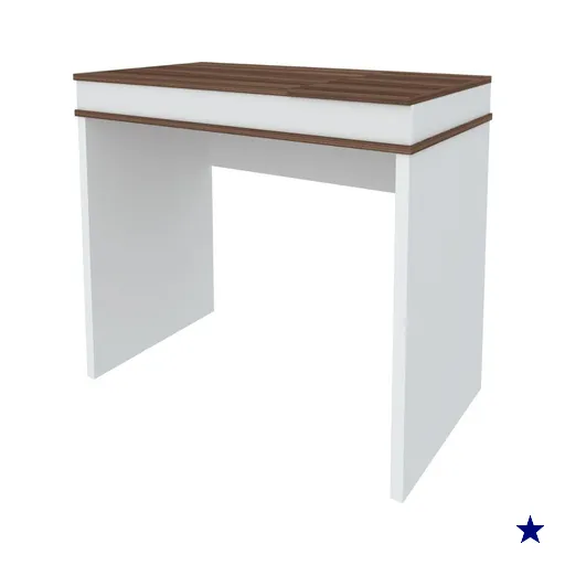 Mesa Escrivaninha Escritorio Tampo Com Abertura 85 cm Ipe Branco Artany