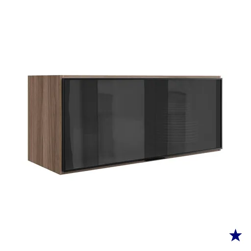 Armario Aereo Basculante Vidro MDF 80 cm Kali 163414 Carvalho TOQ Nicioli