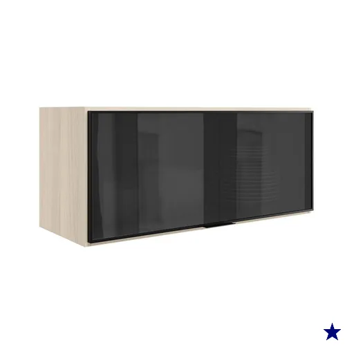 Armario Aereo Basculante Vidro MDF 80 cm Kali 163414 Bianco TOQ Nicioli