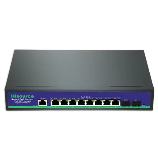 Switch 8 portas POE 120 Watts Gigabit 10/100/1000 Gerenciável Hisource…