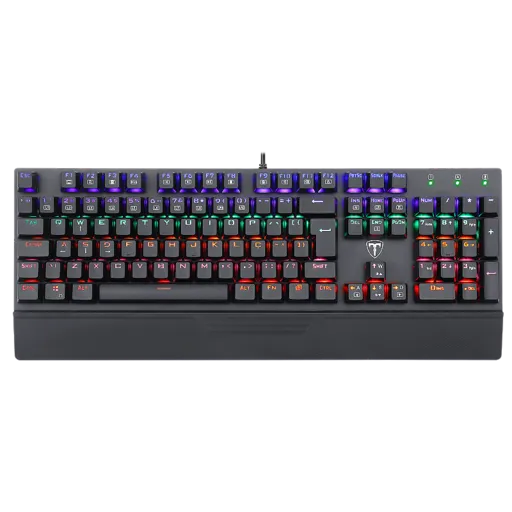 Teclado Mecânico Gamer T-Dagger Destroyer Preto Rainbow Switch Azul Full Size…
