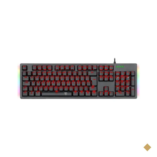 Teclado Mecânico Gamer T-Dagger Bermuda Preto Single Color LED Vermelho…